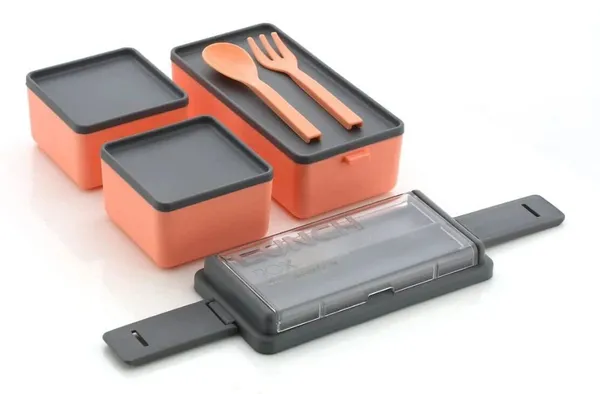 Orange_Plastic_2-Tier_Bento_Lunch_Box_With_Utensils_(500_Ml)