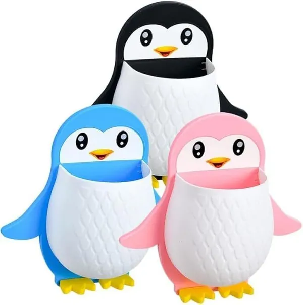 Pink_Plastic_Penguin_Self_Adhesive_Toothbrush_Holder