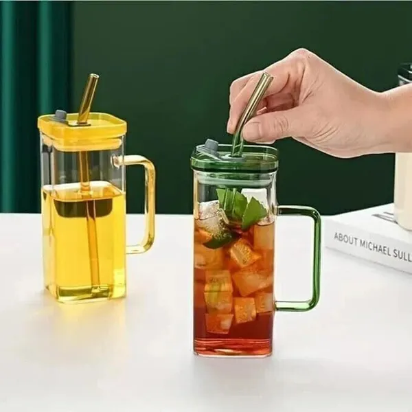 White_Transparent_Glass_Sipper_Bottle_With_Handle,_Lid_&_Straw._(500_Ml)