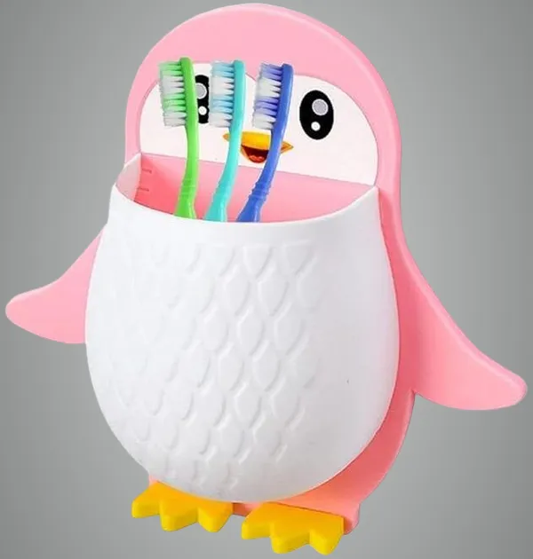 Pink_Plastic_Penguin_Self_Adhesive_Toothbrush_Holder