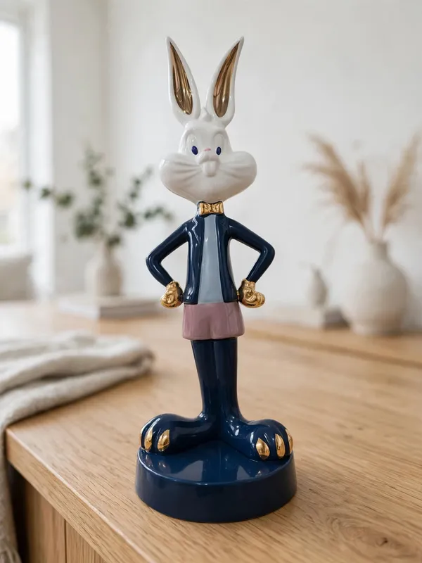 Boss_Bunny_Deluxe_-_Navy_&_Gold_Ceramic_Sculpture