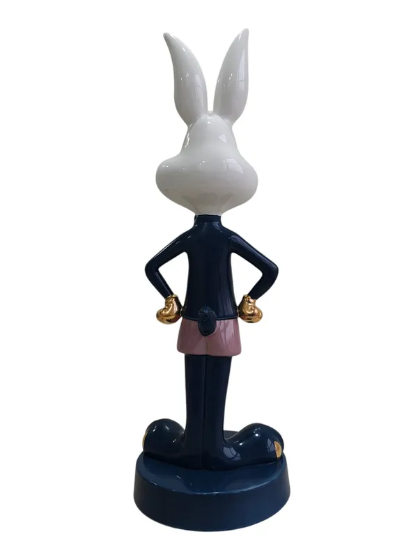 Boss_Bunny_Deluxe_-_Navy_&_Gold_Ceramic_Sculpture_Large