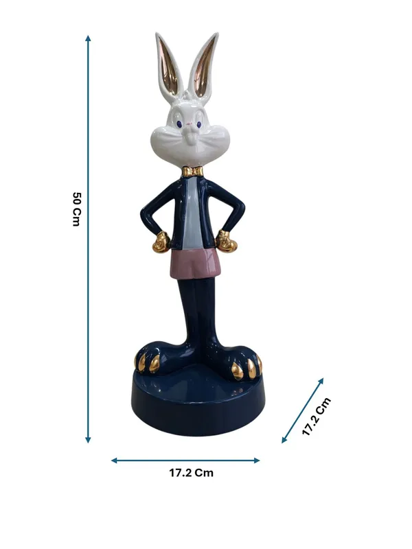 Boss_Bunny_Deluxe_-_Navy_&_Gold_Ceramic_Sculpture_Large