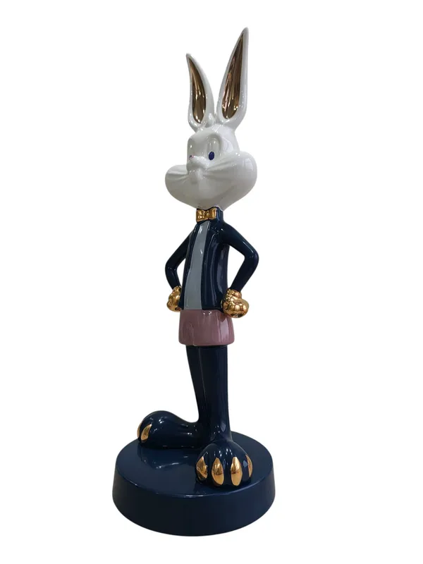 Boss_Bunny_Deluxe_-_Navy_&_Gold_Ceramic_Sculpture