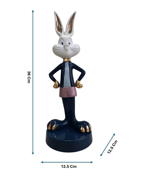 Boss_Bunny_Deluxe_-_Navy_&_Gold_Ceramic_Sculpture