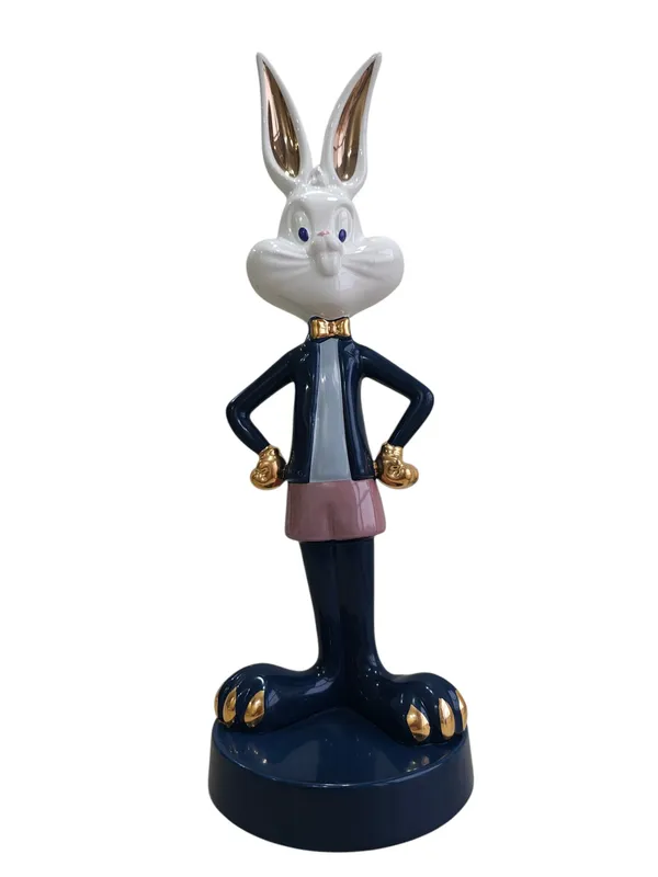 Boss_Bunny_Deluxe_-_Navy_&_Gold_Ceramic_Sculpture