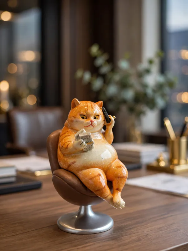 Boss_Cat_-_Millionaire_Cat_on_Swivel_Chair_with_Money_&_Phone_Figurine