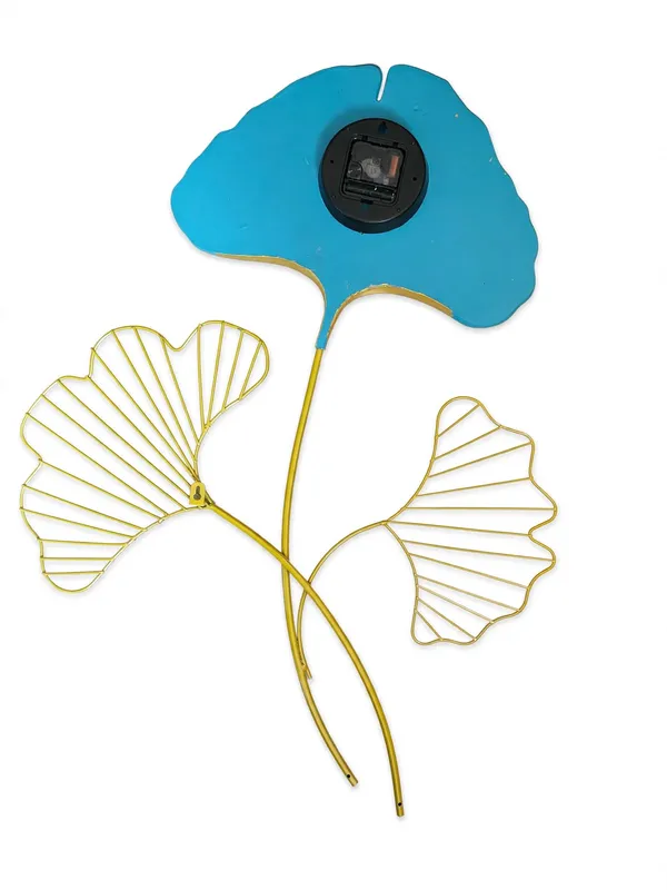 DecorGlam_Ginkgo_Leaf_3-Piece_Metal_Wall_Clock_-_Modern_Luxury_Wall_Art_Clock_for_Living_Room