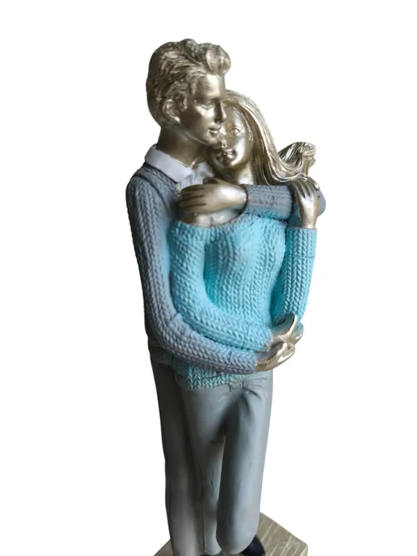 COUPLE-BLU:_Blue_Sweater_Embrace