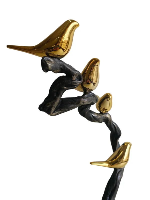 Golden_Harmony_-_4_Birds_on_Twisted_Branch_Sculpture