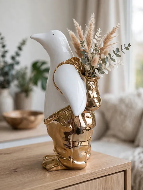 Golden_Tux_Penguin_-_Luxury_Ceramic_Vase_Figurine