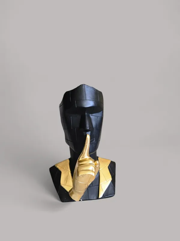 Gold_&_Black_Polyresin_Premium_Silence_Face