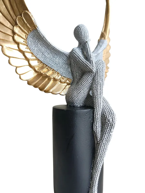 LuxeArt_Angel_Wings_Contemplation_Sculpture_-_Gold_&_Silver_Beaded_Angel_Showpiece