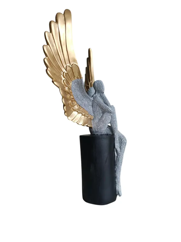 LuxeArt_Angel_Wings_Contemplation_Sculpture_-_Gold_&_Silver_Beaded_Angel_Showpiece