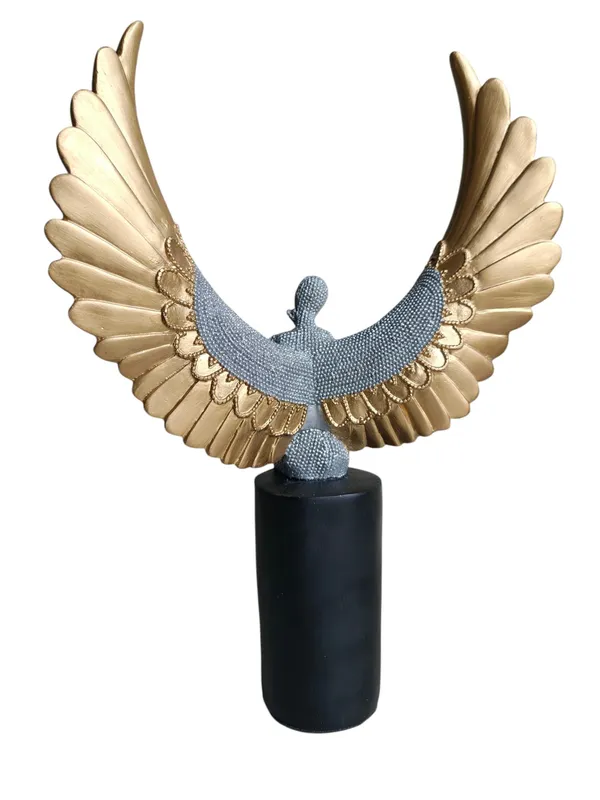 LuxeArt_Angel_Wings_Contemplation_Sculpture_-_Gold_&_Silver_Beaded_Angel_Showpiece