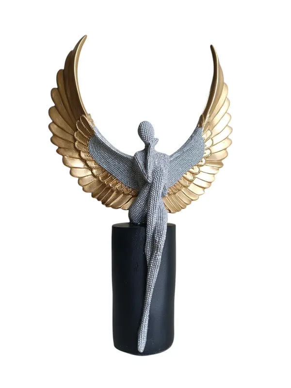 LuxeArt_Angel_Wings_Contemplation_Sculpture_-_Gold_&_Silver_Beaded_Angel_Showpiece