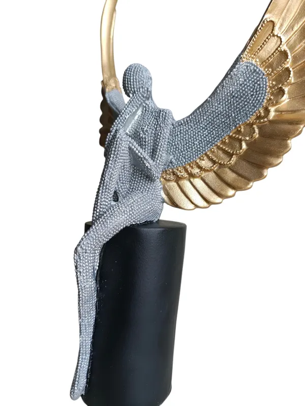 LuxeArt_Angel_Wings_Contemplation_Sculpture_-_Gold_&_Silver_Beaded_Angel_Showpiece