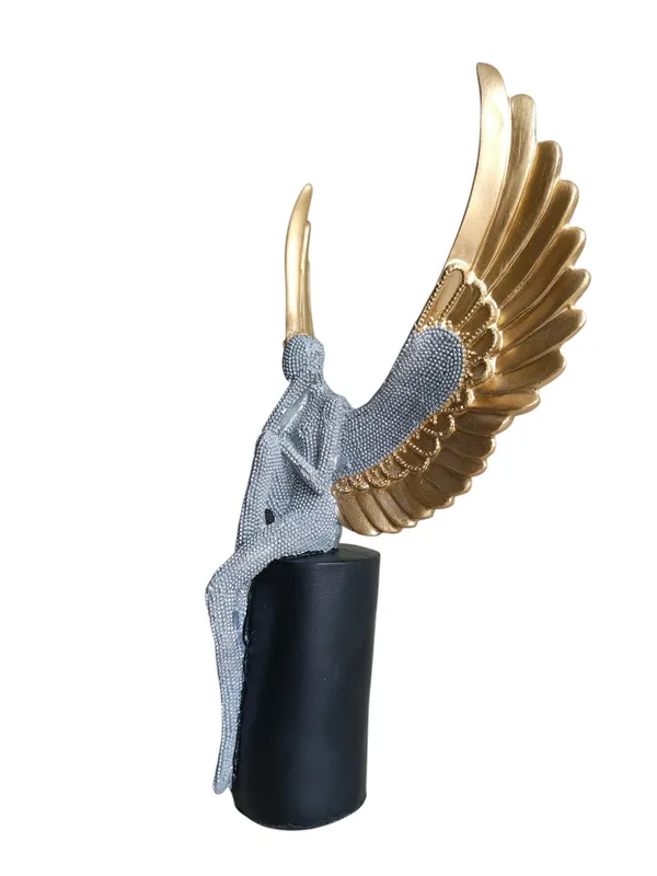 LuxeArt_Angel_Wings_Contemplation_Sculpture_-_Gold_&_Silver_Beaded_Angel_Showpiece