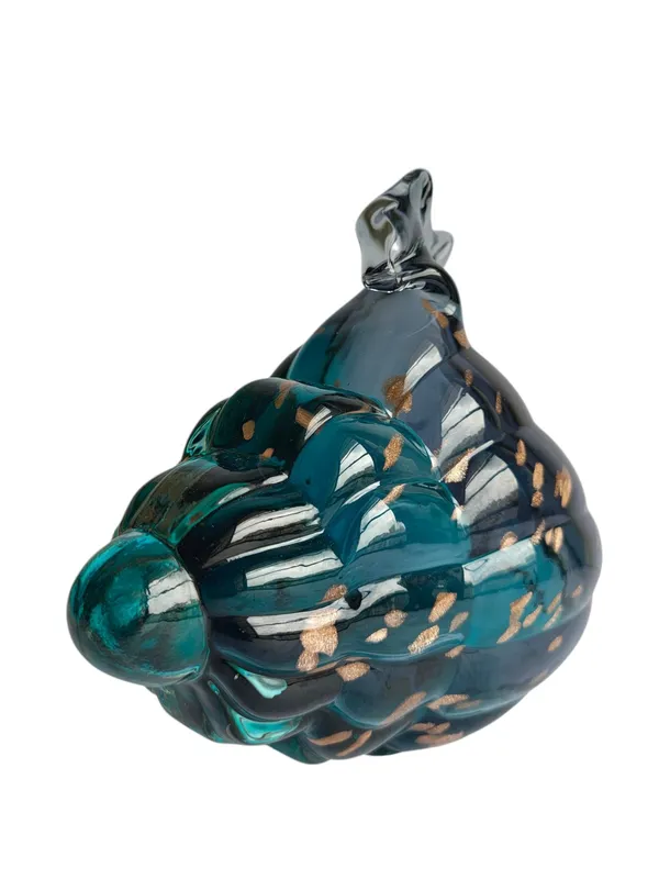 Luxury_Aqua_Blue_Conch_Shell_Showpiece_-_Hand_Blown_Glass_with_Gold_Flakes