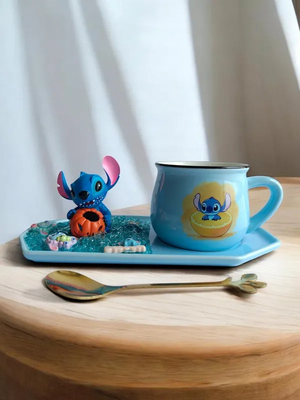 Stitch_3D-_Mug_&_tray_Set_-_Sleepy_Peach_Edition