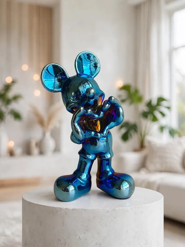 Metallic_Blue_Heart_Mouse_Showpiece_-_Glossy_Chrome_Decor_Figurine