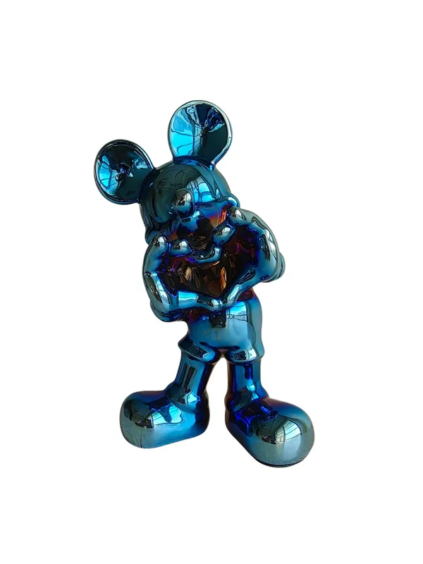 Metallic_Blue_Heart_Mouse_Showpiece_-_Glossy_Chrome_Decor_Figurine