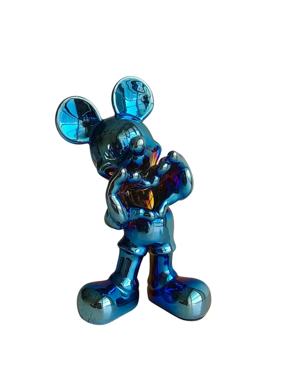 Metallic_Blue_Heart_Mouse_Showpiece_-_Glossy_Chrome_Decor_Figurine