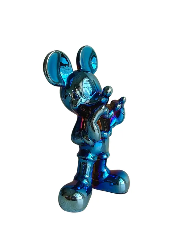 Metallic_Blue_Heart_Mouse_Showpiece_-_Glossy_Chrome_Decor_Figurine