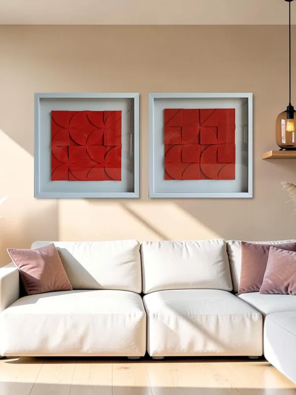 Luxury_Orange_Abstract_Wooden_Wall_Frame_Set_of_2