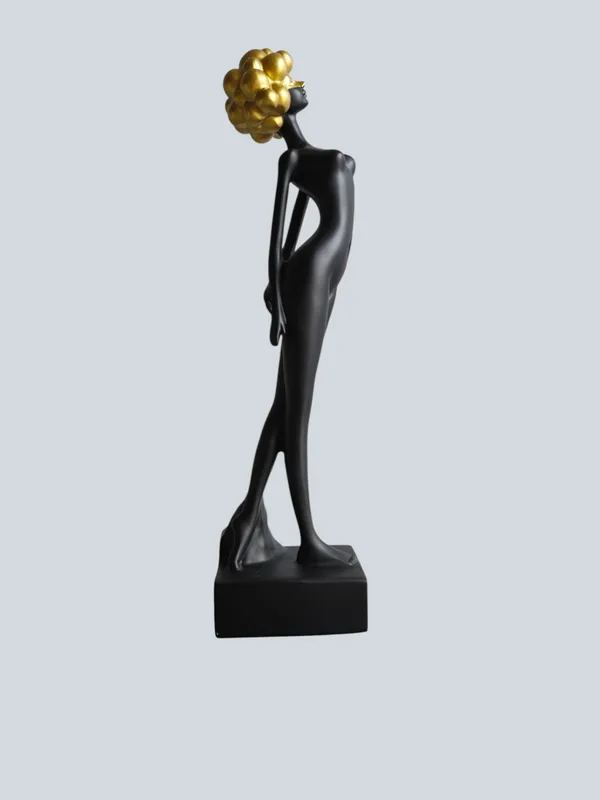 Black_Polyresin_Premium_&_Elegant_Golden_Hair_Standing_Lady