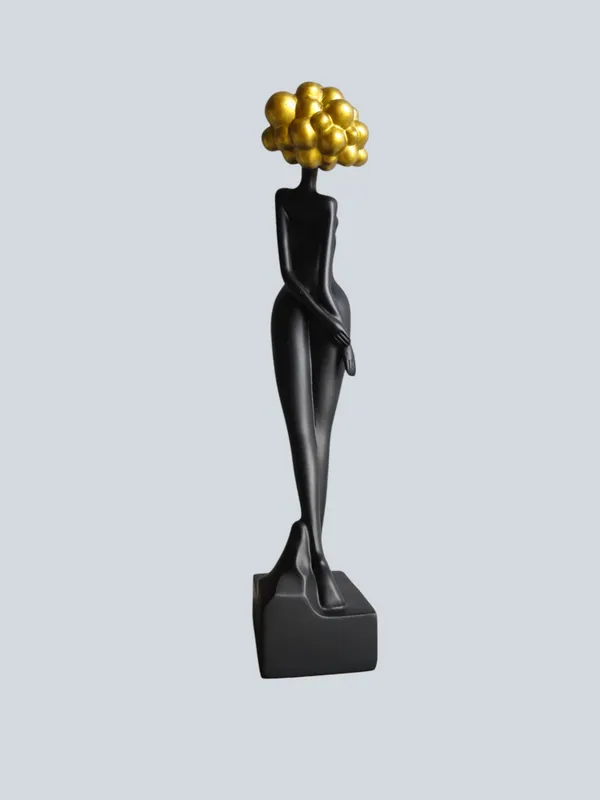 Black_Polyresin_Premium_&_Elegant_Golden_Hair_Standing_Lady
