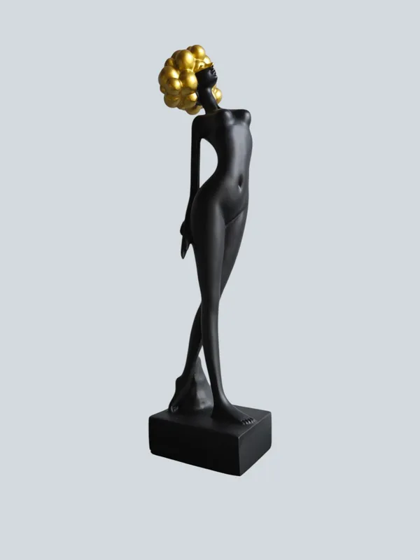 Black_Polyresin_Premium_&_Elegant_Golden_Hair_Standing_Lady