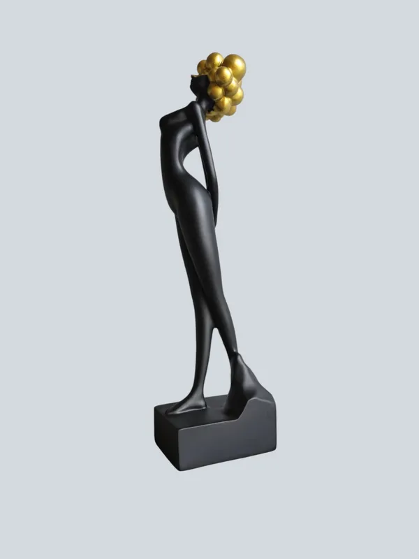 Black_Polyresin_Premium_&_Elegant_Golden_Hair_Standing_Lady