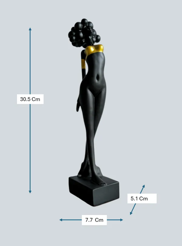 Premium_&_Elegant_Black_Polyresin_Golden_Strip_Standing_Lady