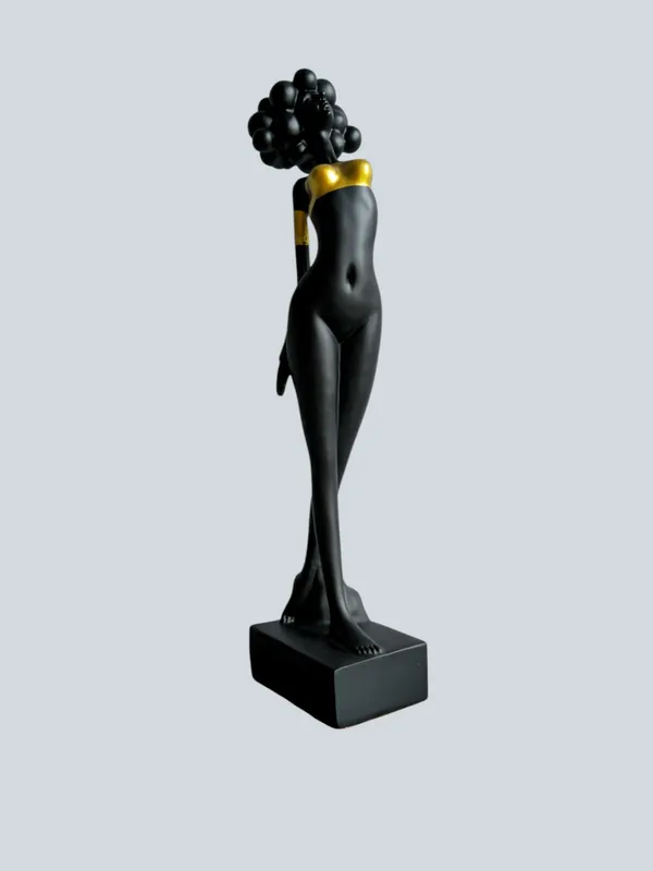Premium_&_Elegant_Black_Polyresin_Golden_Strip_Standing_Lady