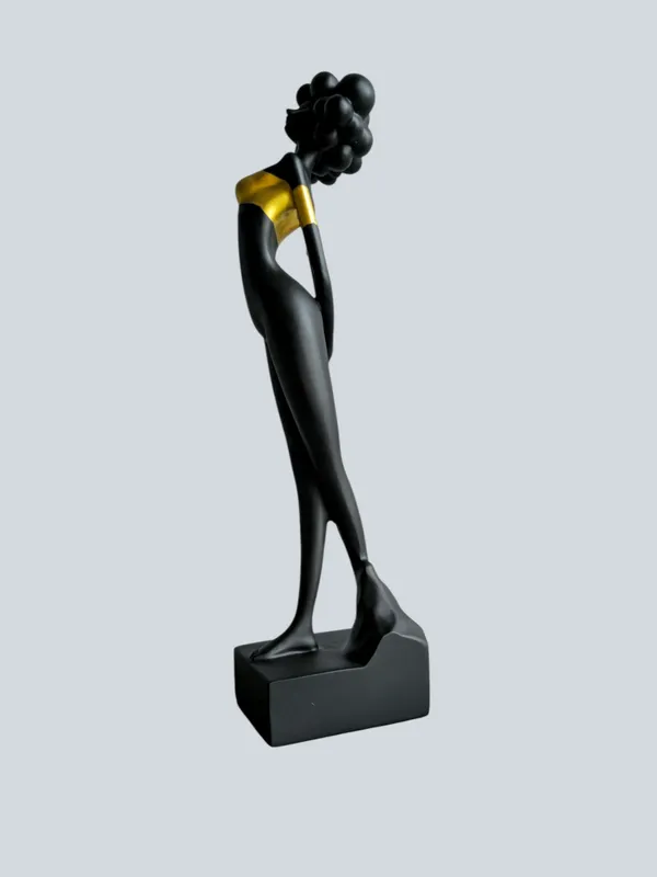 Premium_&_Elegant_Black_Polyresin_Golden_Strip_Standing_Lady