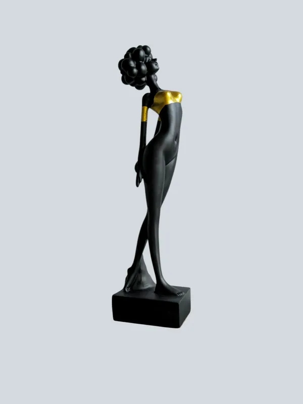Premium_&_Elegant_Black_Polyresin_Golden_Strip_Standing_Lady