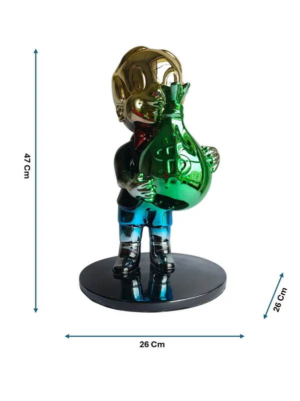 Richie_Rich_Pop_Art_Sculpture_with_Gold_Head_&_Green_Money_Bag