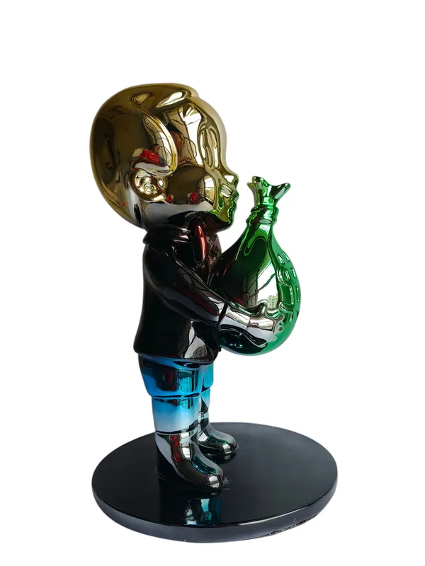 Richie_Rich_Pop_Art_Sculpture_with_Gold_Head_&_Green_Money_Bag