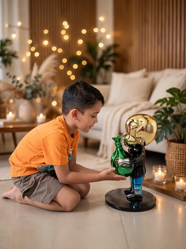 Richie_Rich_Pop_Art_Sculpture_with_Gold_Head_&_Green_Money_Bag