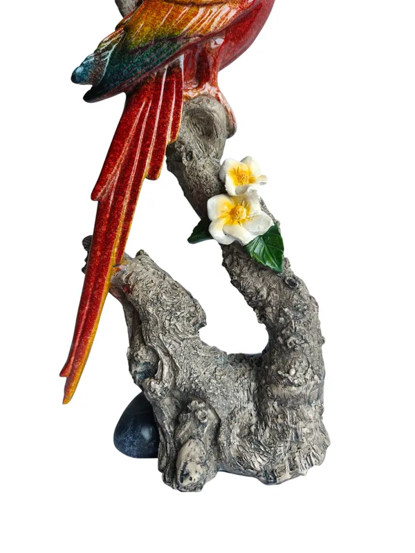 Scarlet_Majesty_-_Lifelike_Red_Macaw_Parrot_on_Branch_Figurine