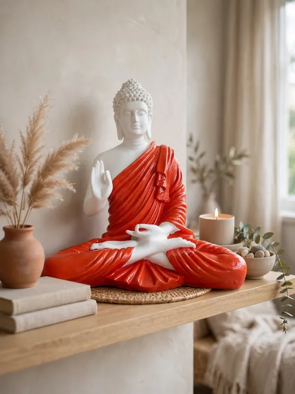 Serenity_Buddha_Idol_-_White_&_Orange_for_Peace_and_Mindfulness
