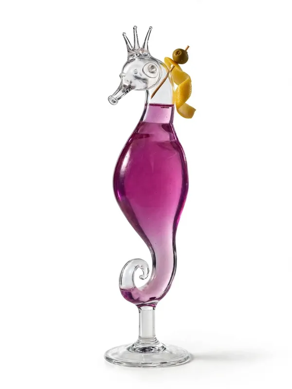 Sun~Mun_Decors_Sea-Horse-Splash_Glass(Pack_of_2_Glasses)