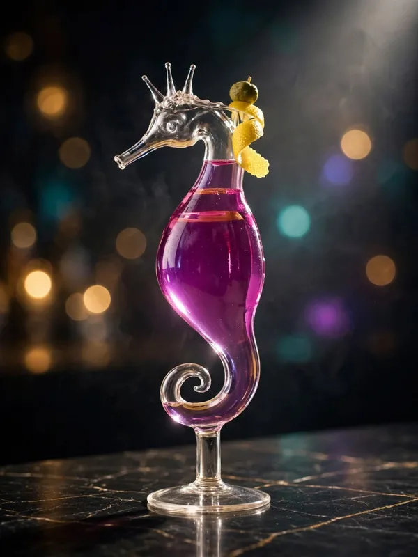 Sun~Mun_Decors_Sea-Horse-Splash_Glass(Pack_of_2_Glasses)