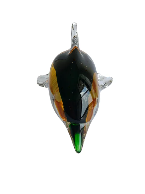 Sunset_Splash_-_Amber_&_Emerald_Handblown_Glass_Dolphin_Figurine