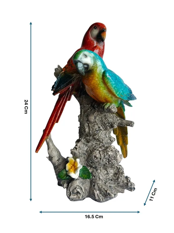 Tropical_Companions_-_Pair_of_Lovebird_Macaw_Parrots_Couple_Figurine