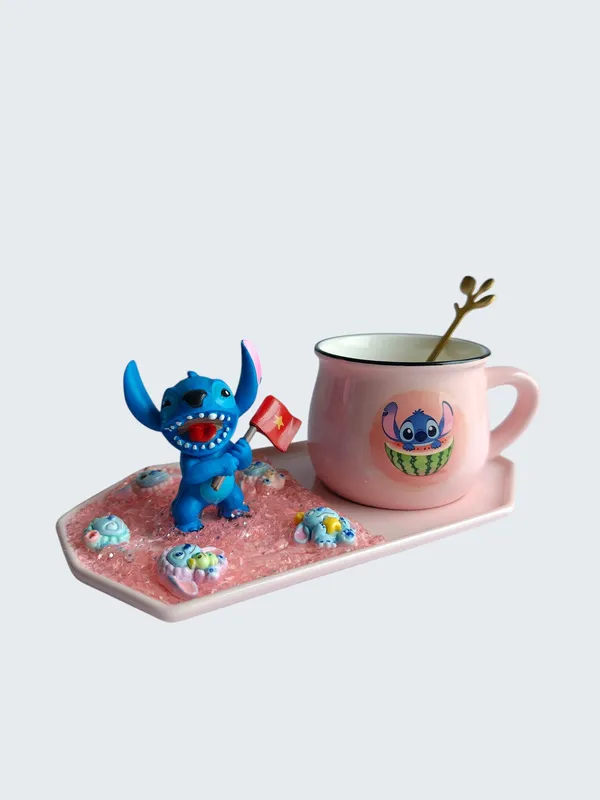 Stitch_3D-_Mug_&_tray__Set_-_Cheer_Flag_Watermelon_Edition