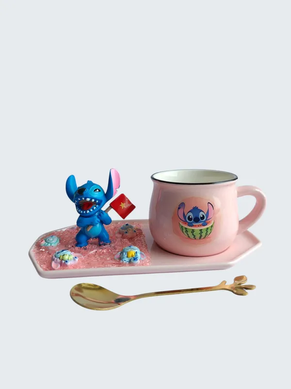 Stitch_3D-_Mug_&_tray__Set_-_Cheer_Flag_Watermelon_Edition