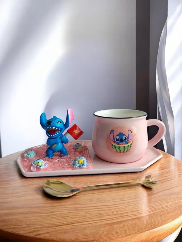 Stitch_3D-_Mug_&_tray__Set_-_Cheer_Flag_Watermelon_Edition