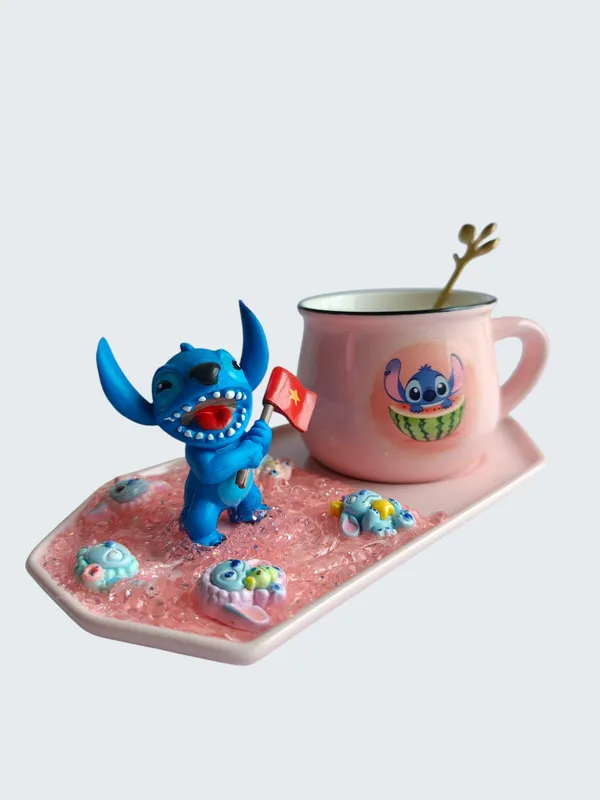 Stitch_3D-_Mug_&_tray__Set_-_Cheer_Flag_Watermelon_Edition